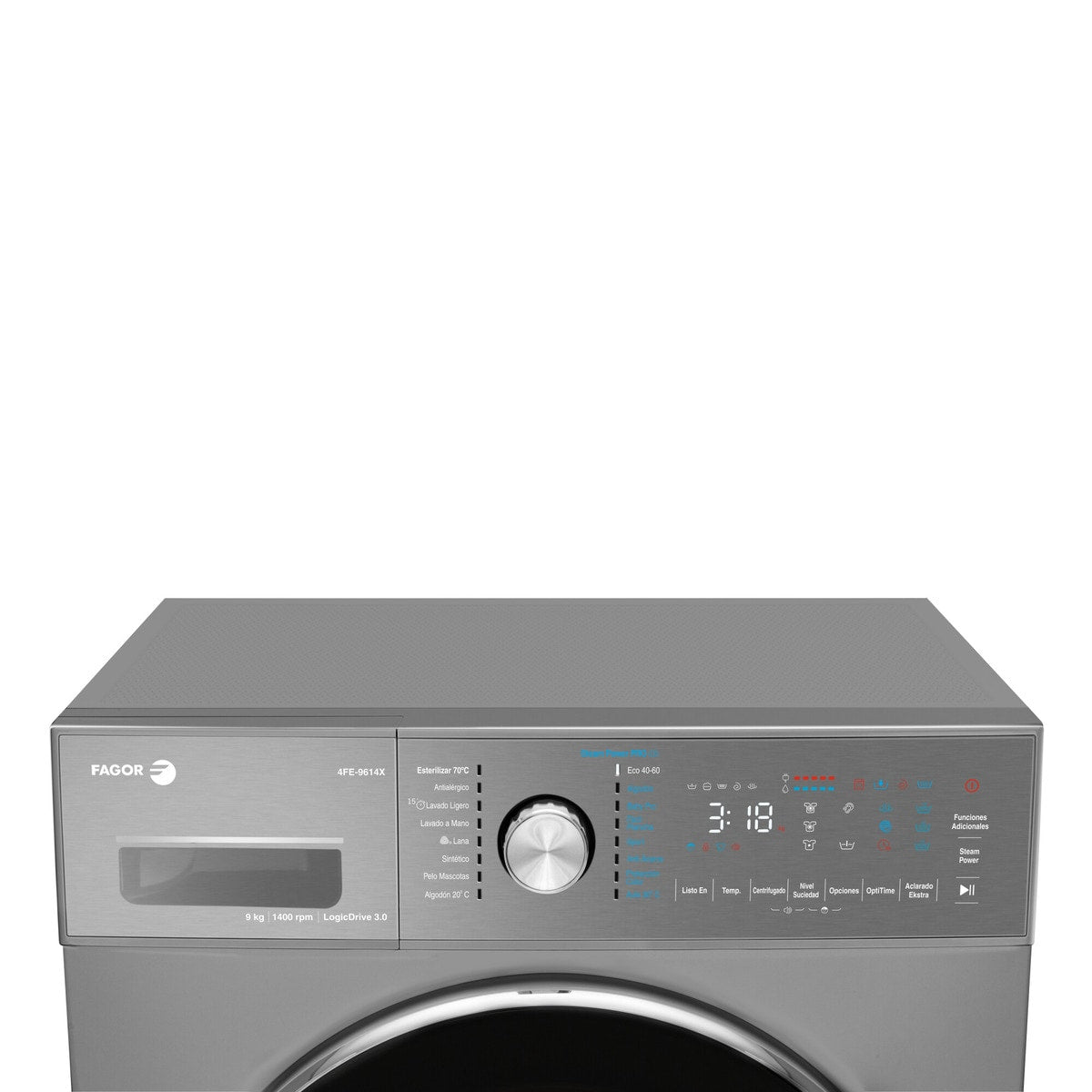 LAVADORA FAGOR 9KG 1400RPM 4FE9614X INOX CLASE B VAPOR