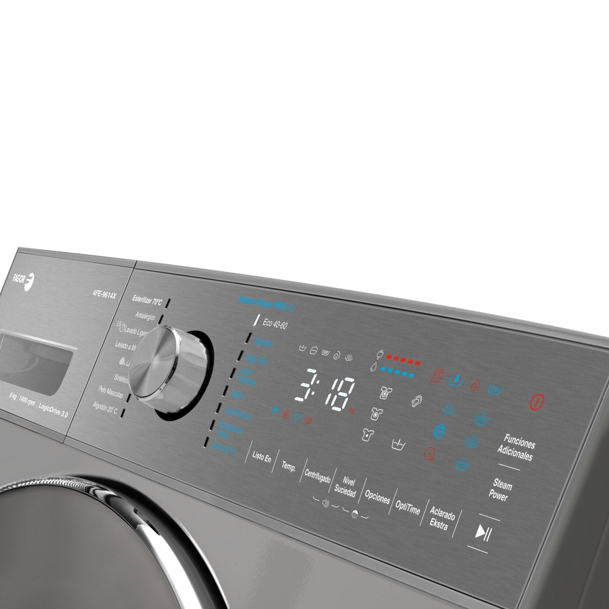 LAVADORA FAGOR 9KG 1400RPM 4FE9614X INOX CLASE B VAPOR