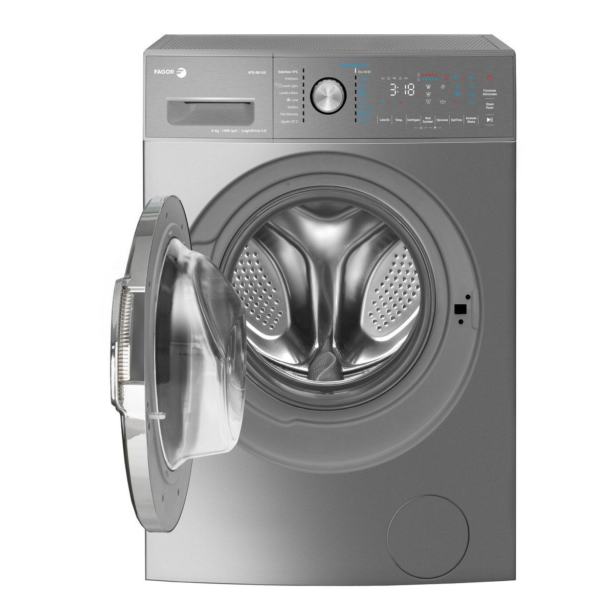 LAVADORA FAGOR 9KG 1400RPM 4FE9614X INOX CLASE B VAPOR