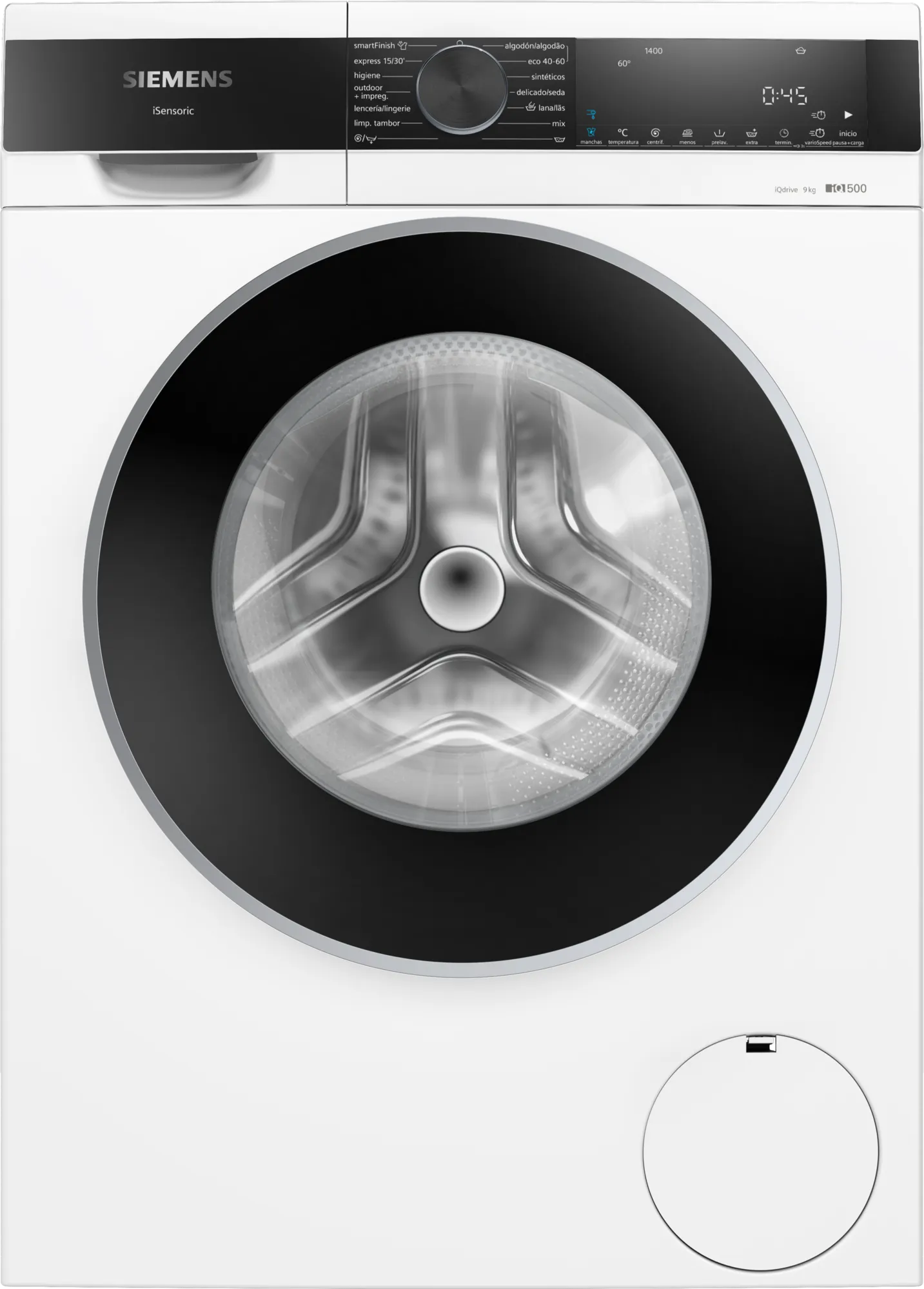 Front-loading washing machine - SIEMENS WG44G2Z0ES, 9.0 kg, 14 programs, White