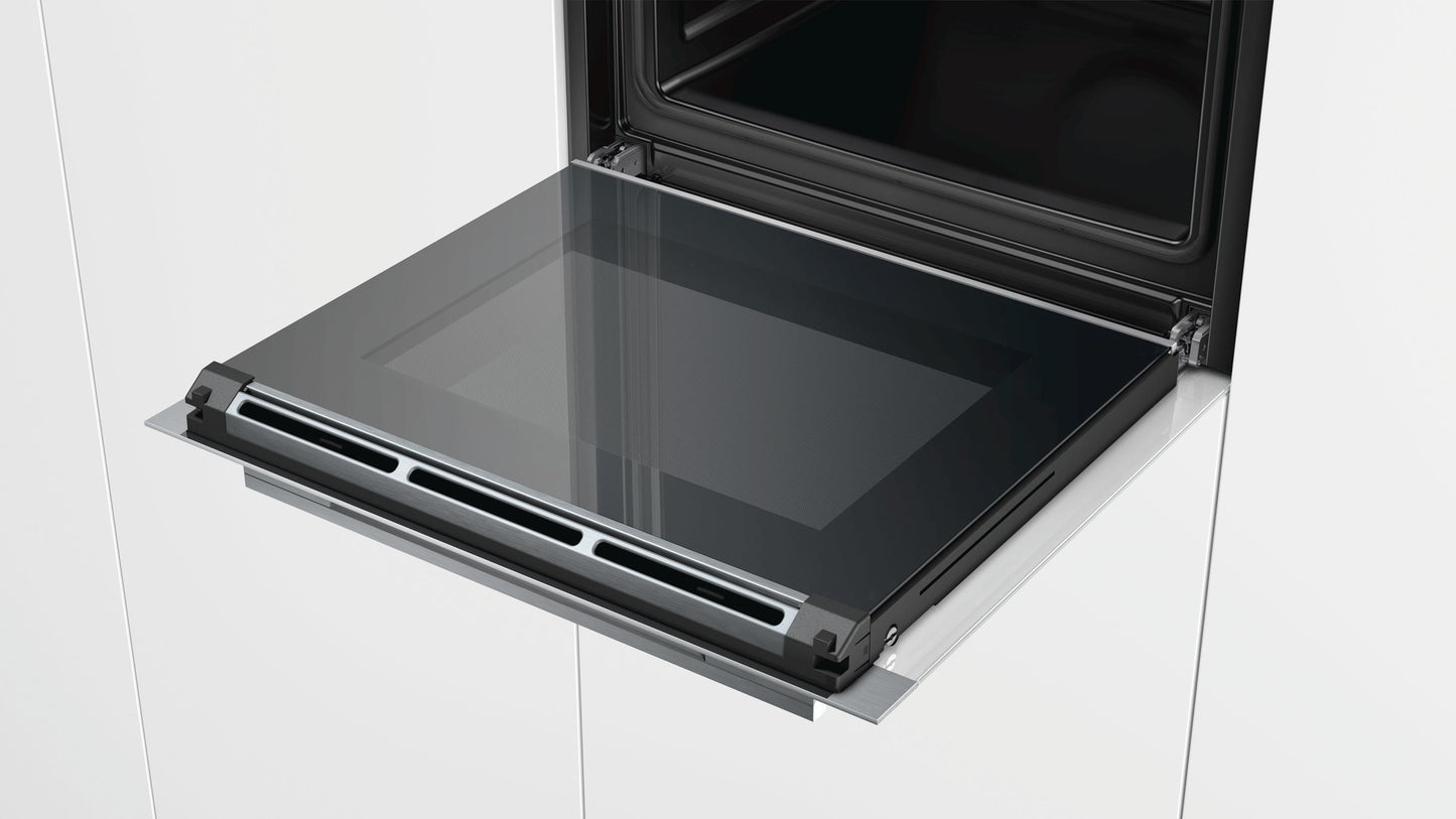 HORNO PIROLÍTICO SIEMENS HB673GBS1 CRISTAL NEGRO+INOX , Integrable A+