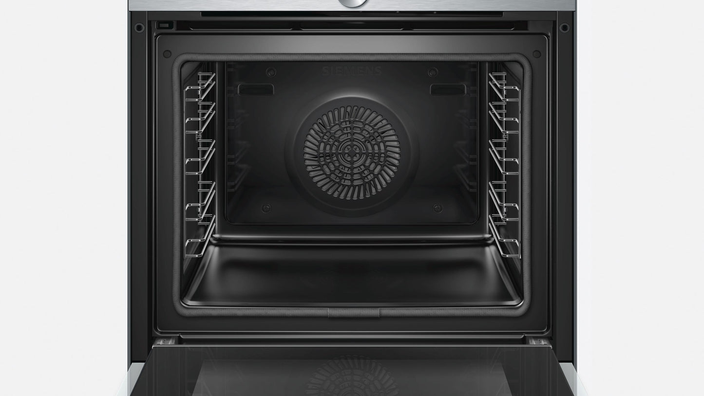 HORNO PIROLÍTICO SIEMENS HB673GBS1 CRISTAL NEGRO+INOX , Integrable A+