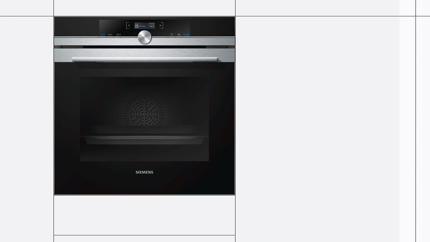HORNO PIROLÍTICO SIEMENS HB673GBS1 CRISTAL NEGRO+INOX , Integrable A+