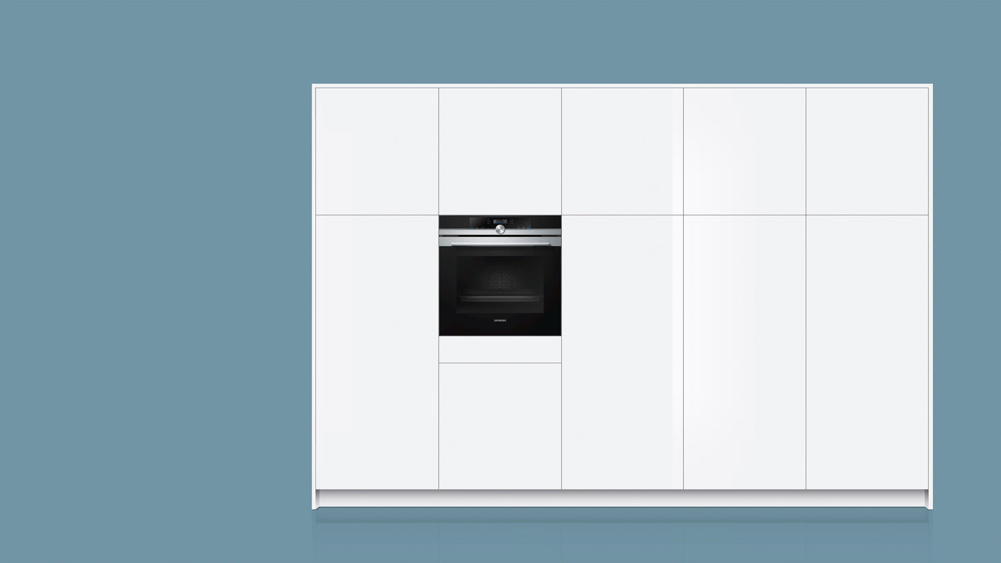 HORNO PIROLÍTICO SIEMENS HB673GBS1 CRISTAL NEGRO+INOX , Integrable A+