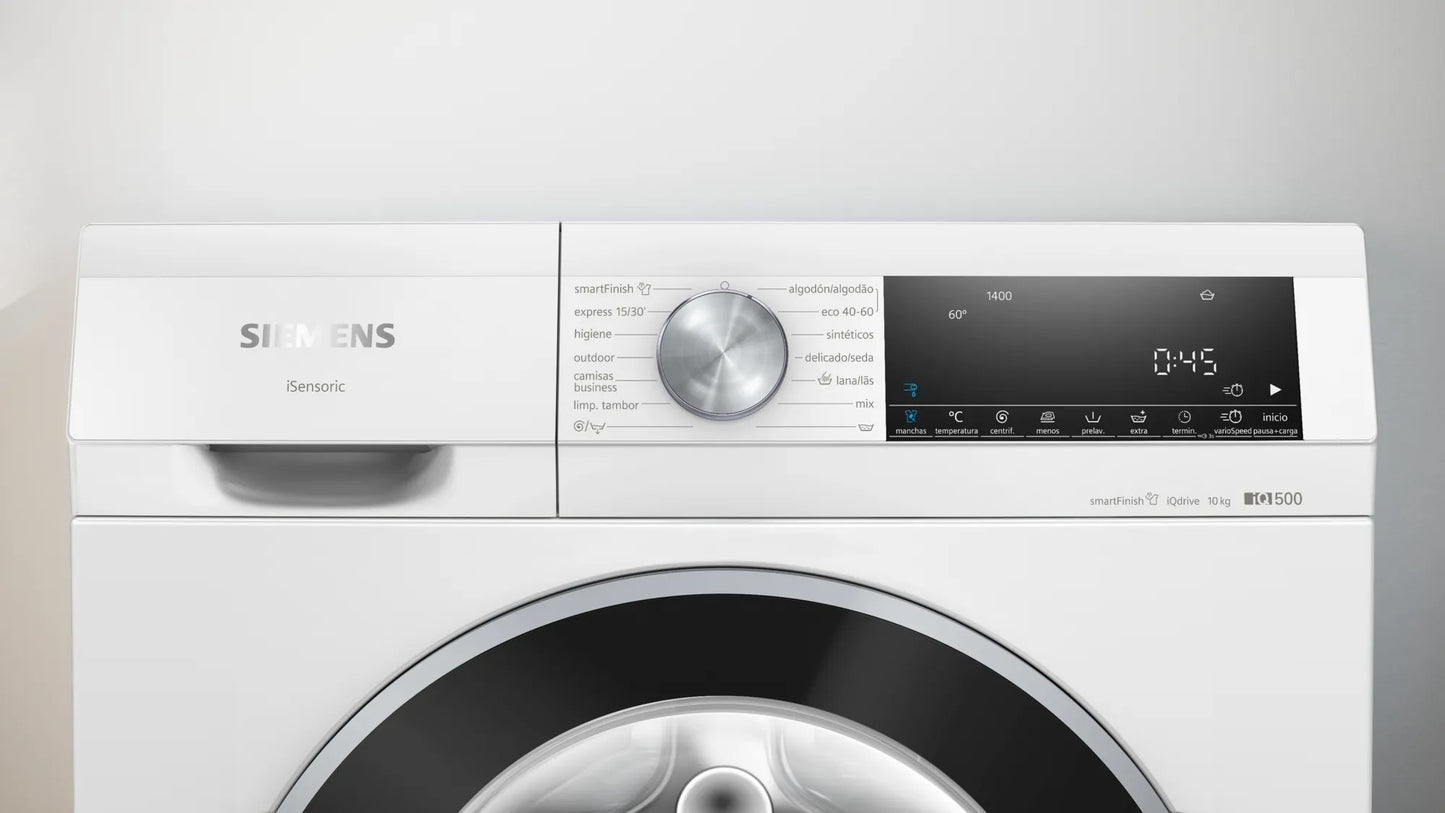 Front-loading washing machine - SIEMENS WG44G2Z0ES, 9.0 kg, 14 programs, White