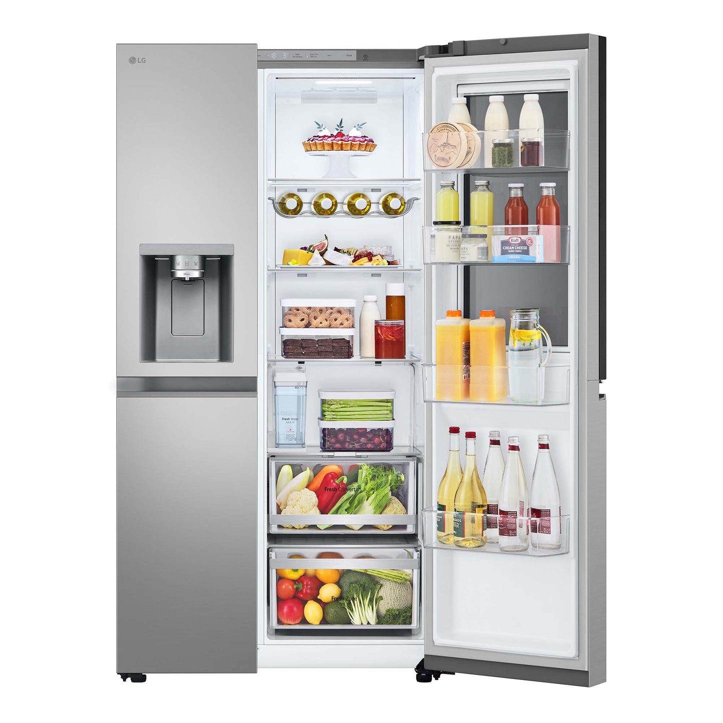 Frigorífico americano - LG InstaView Door-In-Door™ GSXE81PYBD, No Frost, 179 cm, 628 l, DoorCooling+™, Inoxidable antihuellas