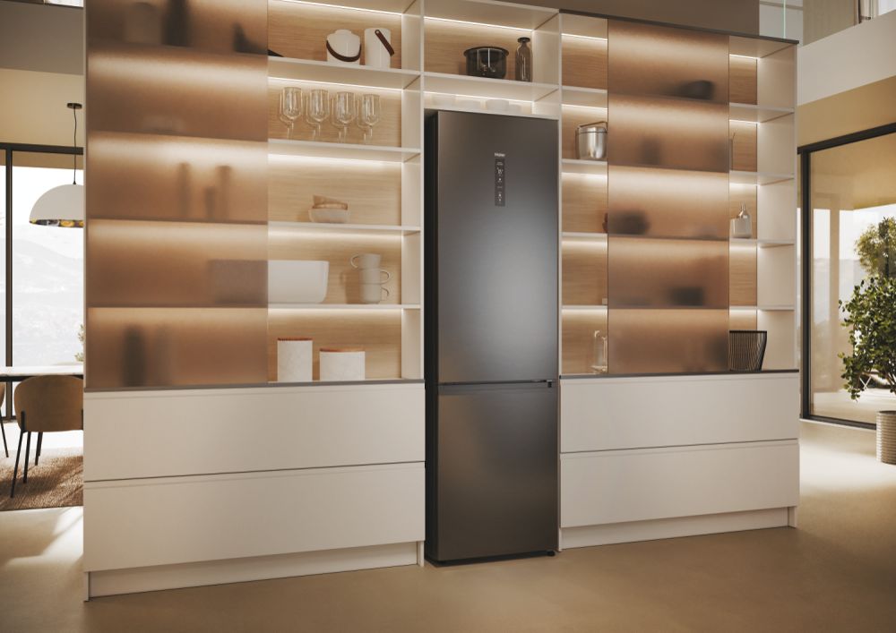 Haier 3P Combi Refrigerator HTR3619ENMN, 190x60cm, NFR, E, Inox