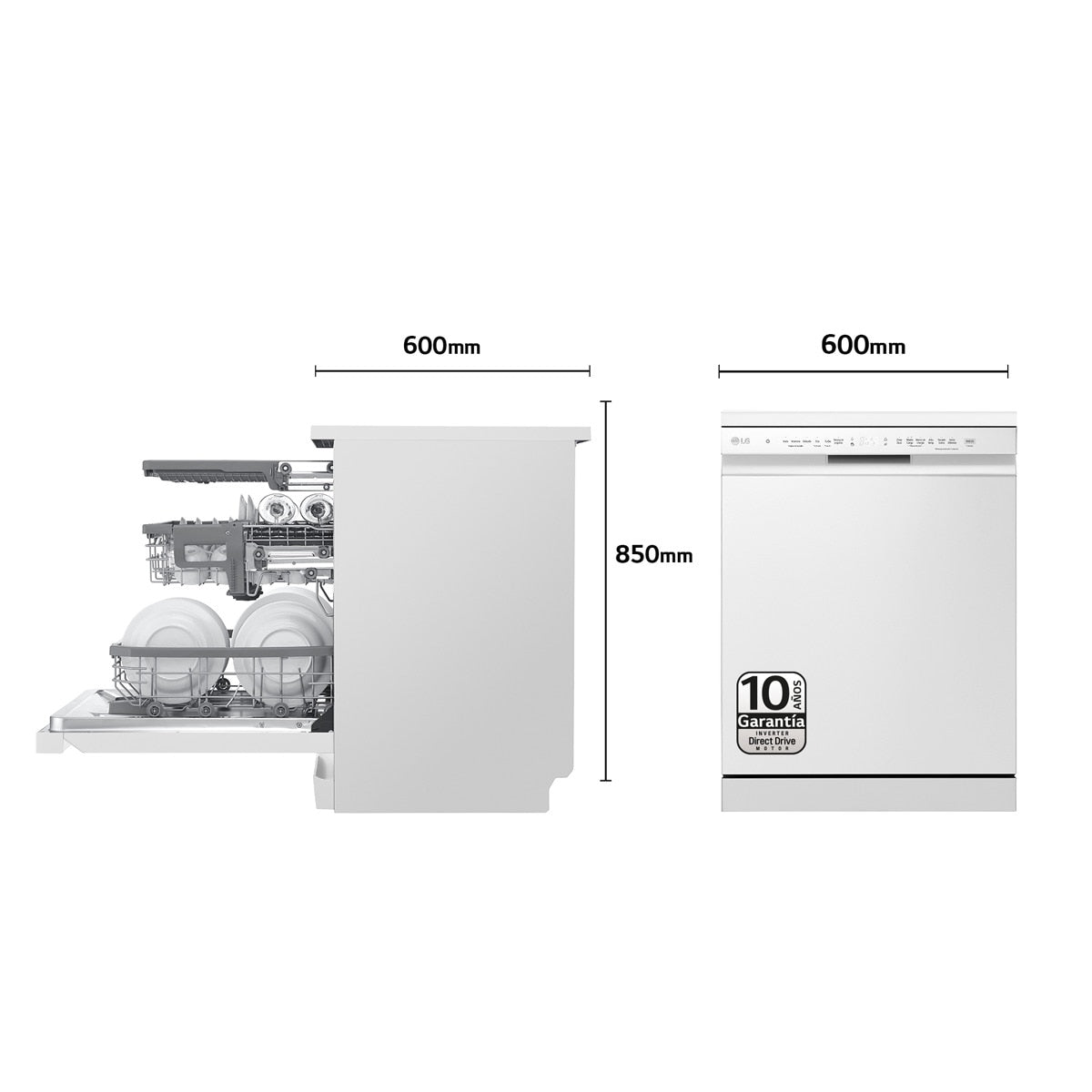 LG DF365FPS FREE-STANDING STAINLESS STEEL DISHWASHER 14 PLACES 10 PROGRAMS 60CM