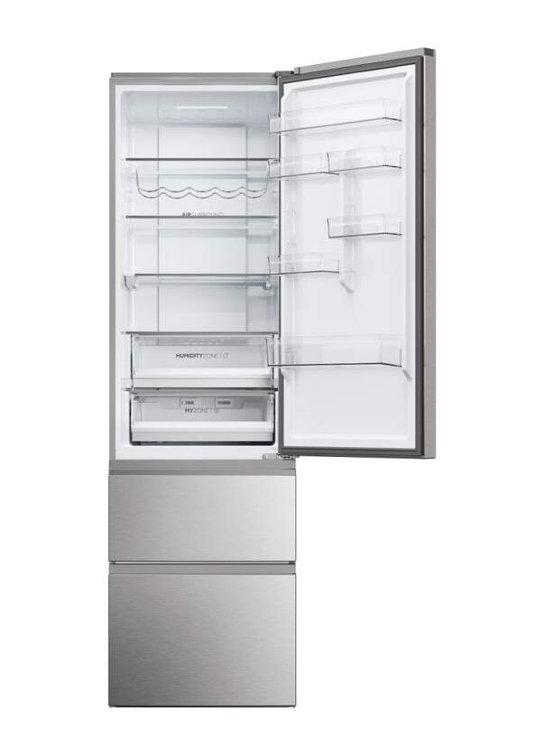 Haier 3P Combi Refrigerator HTR3619ENMN, 190x60cm, NFR, E, Inox