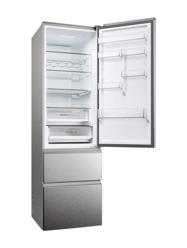 Haier 3P Combi Refrigerator HTR3619ENMN, 190x60cm, NFR, E, Inox