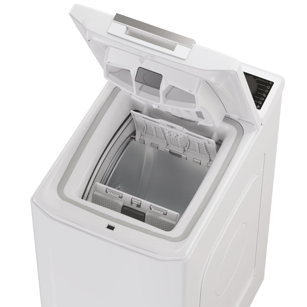 Midea MF100T80B/W-ES Top Loading Washing Machine, White, 8 kg, 1300 rpm, A