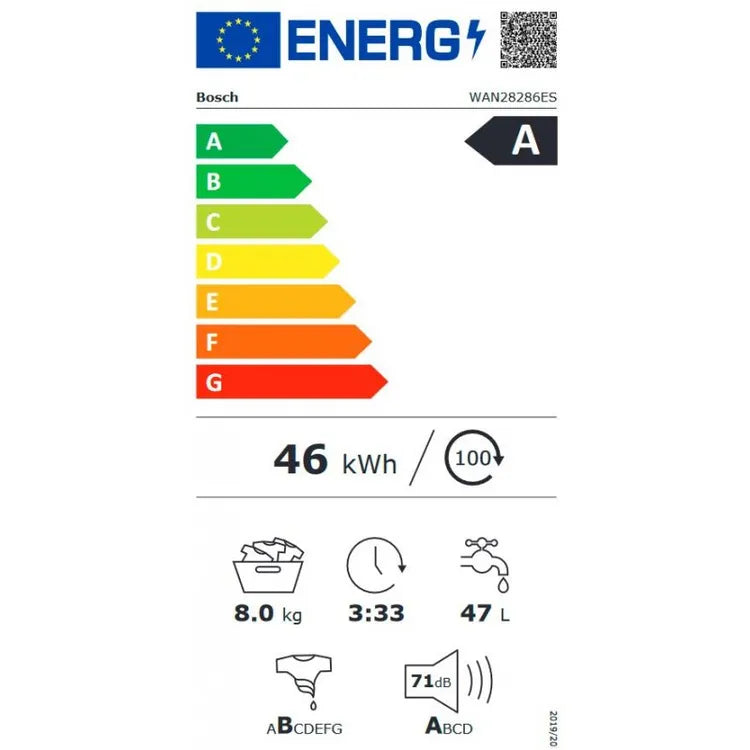 Lavadora BOSCH WAN28286ES Blanco 8Kg 1400 RPM CLASE A