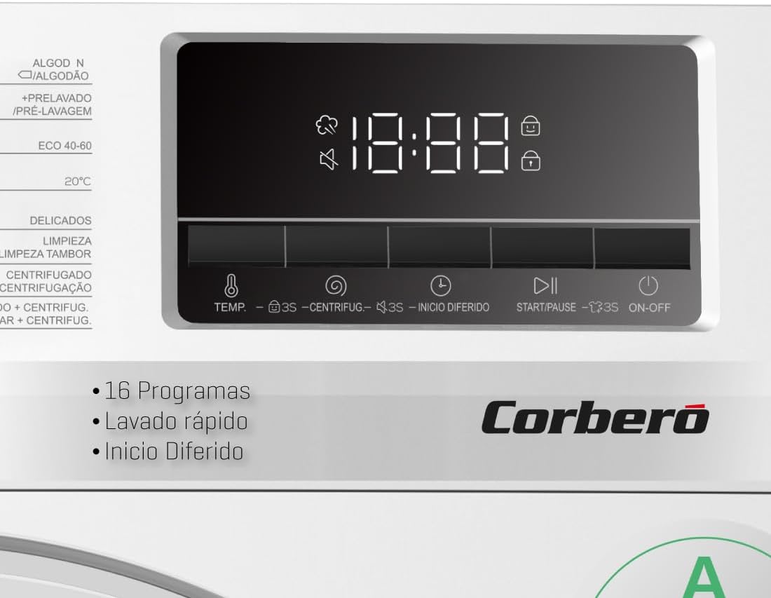 OFERTA LAVADORA CF CORBERO 8KG 1400RPM CLASE ENERGETICA A CLT8BL1424