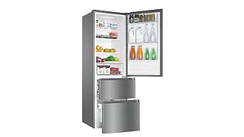 Haier 3P Combi Refrigerator HTR3619ENMN, 190x60cm, NFR, E, Inox