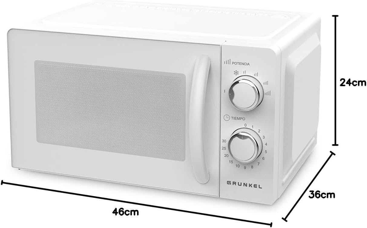 Microondas Grunkel MWG20MI, 20L, Blanco,