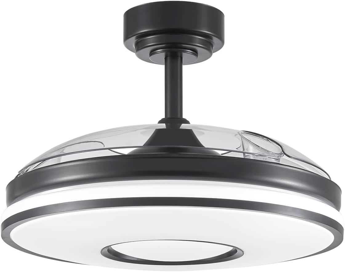 VENTILADOR ASPAS RETRÁCTILES DE TECHO CON LUZ LED DC DANI NEGRO 108D 6 VELOCIDADES REMOTO+TEMPORIZA+MEMORIA