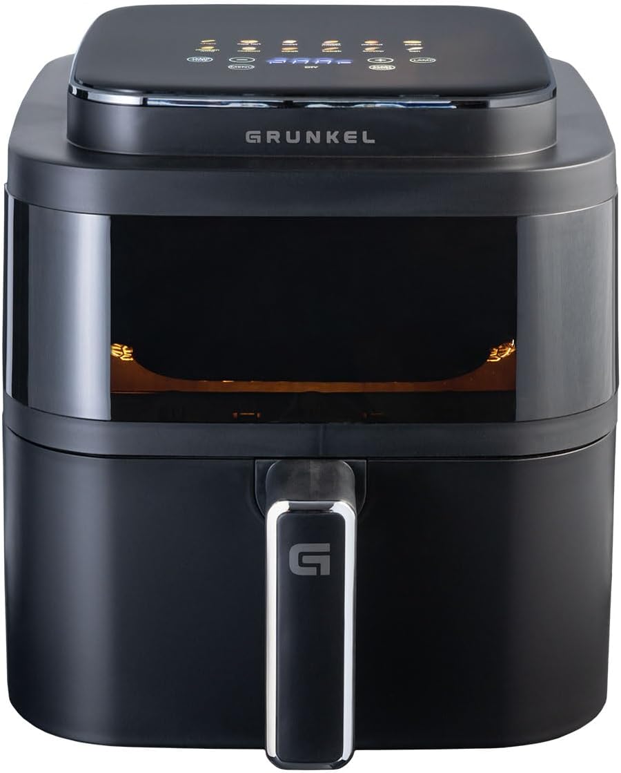 Grunkel - 6L and 1400W air fryer - Air Fryer BLACK LIGHT FRYER - 12 programs.