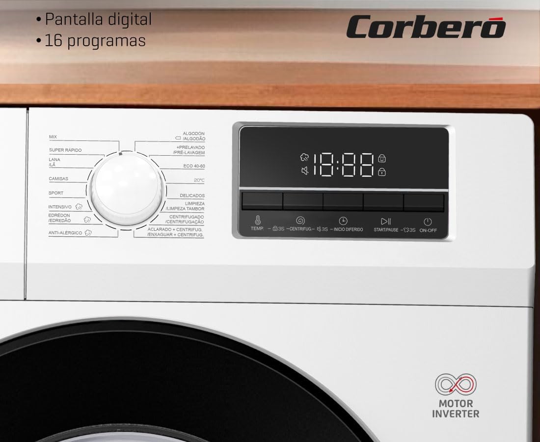 Midea Washing Machine MF100W90BAW, 9Kg, 1400RPM, A