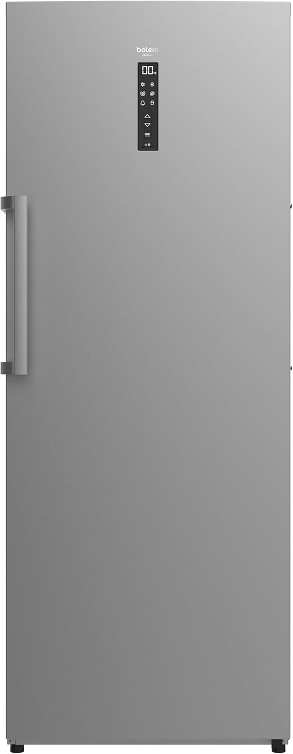 Congelador Vertical CECOTEC380L Bolero CoolMarket UF 380 Inox. Motor Inverter Plus, Ahorro Energético, Total No Frost, Pantalla de Control, Convertible a Frigorífico, Acero Inox