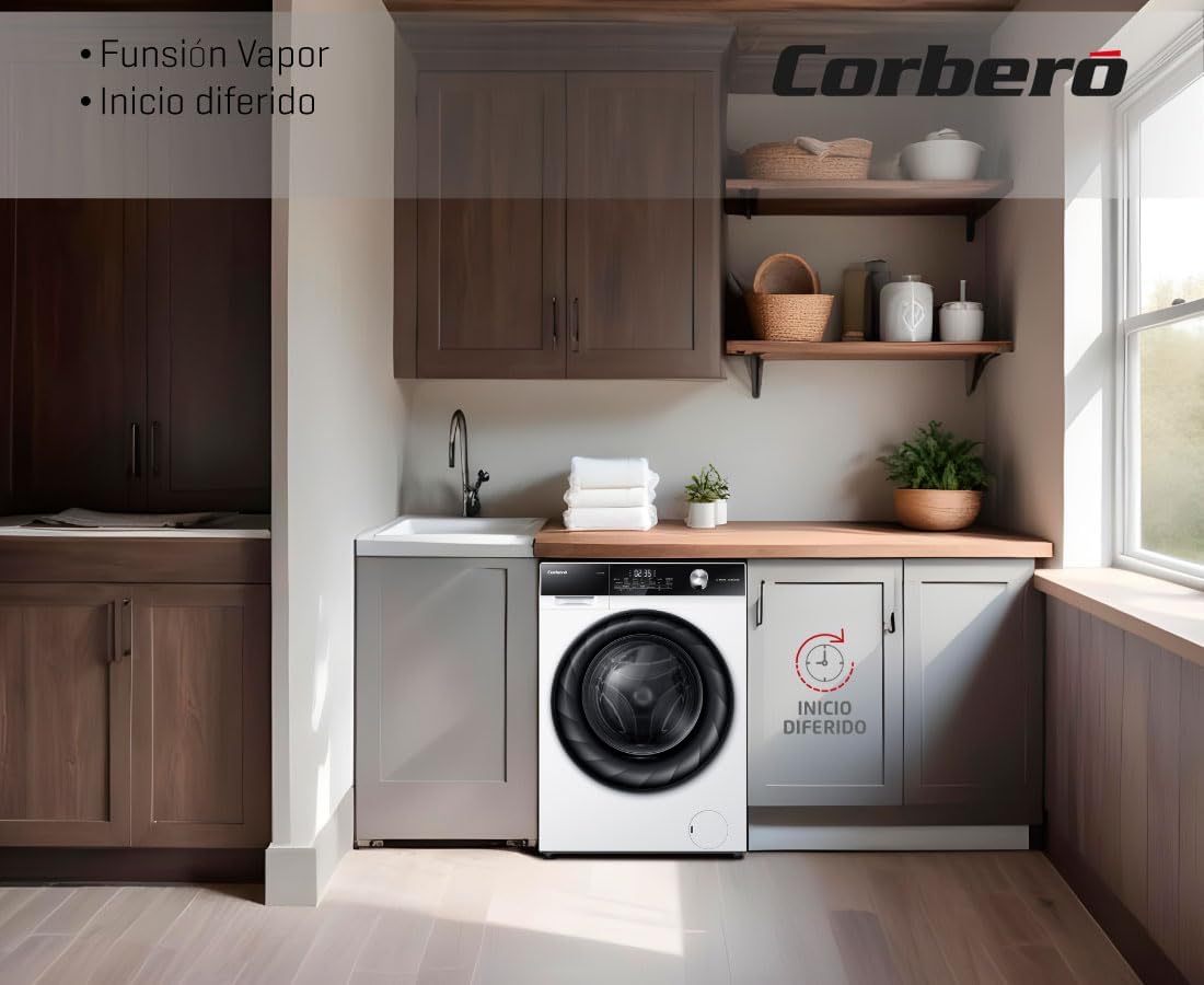 Lavadora Oferta Corbero CLH9404MK, 9kg, 1400rpm, A, Blanco