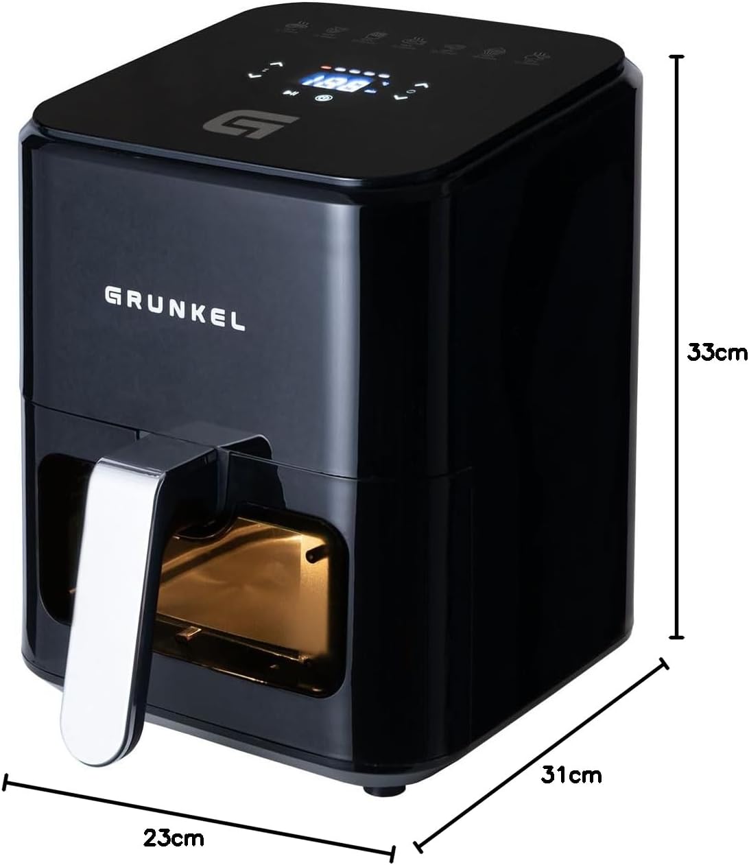 Grunkel BlackEasyFryer Air Fryer, 1200 W, 4 Liters, 7 Programs, Black