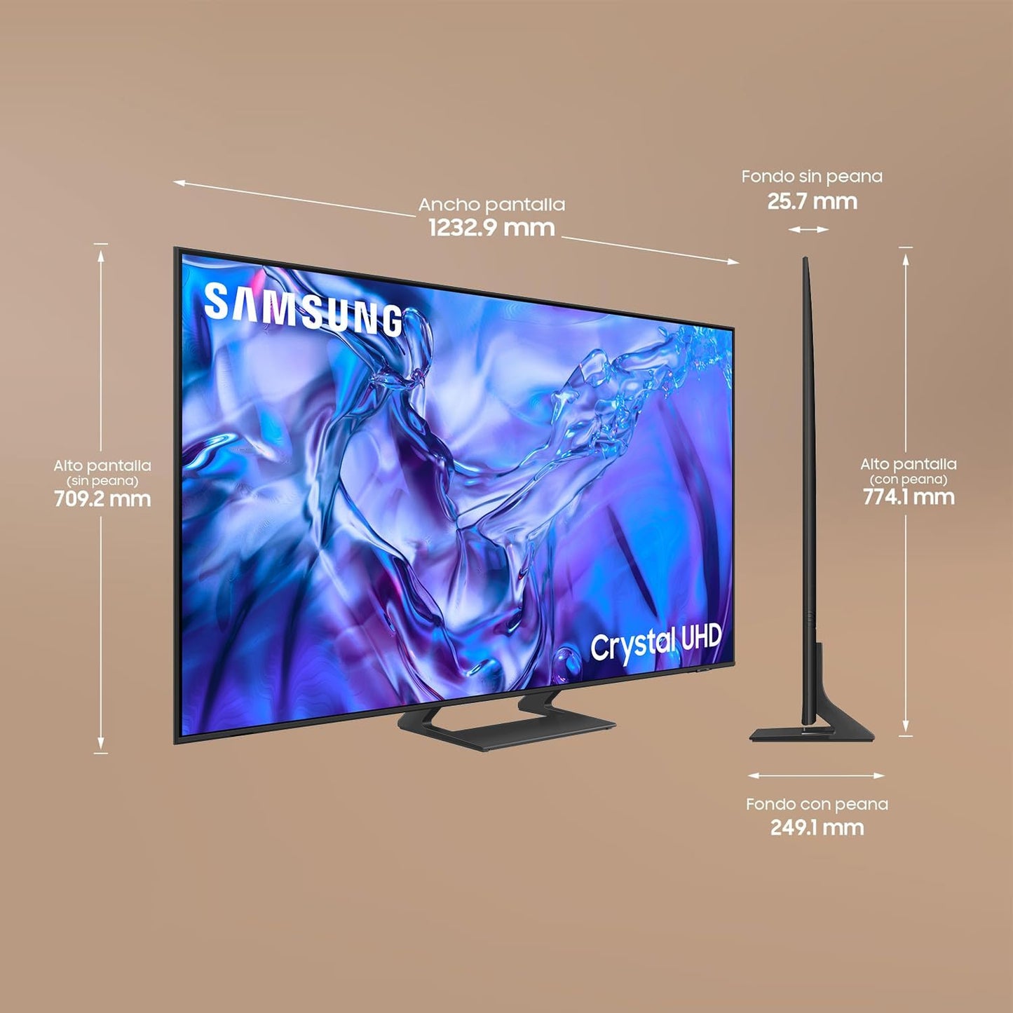 TELEVISOR SAMSUNG - TV LED 55" - SAMSUNG TU55DU8505K, UHD 4K, Procesador Crystal 4K, Smart TV, DVB-T2 (H.265), Titan Gray