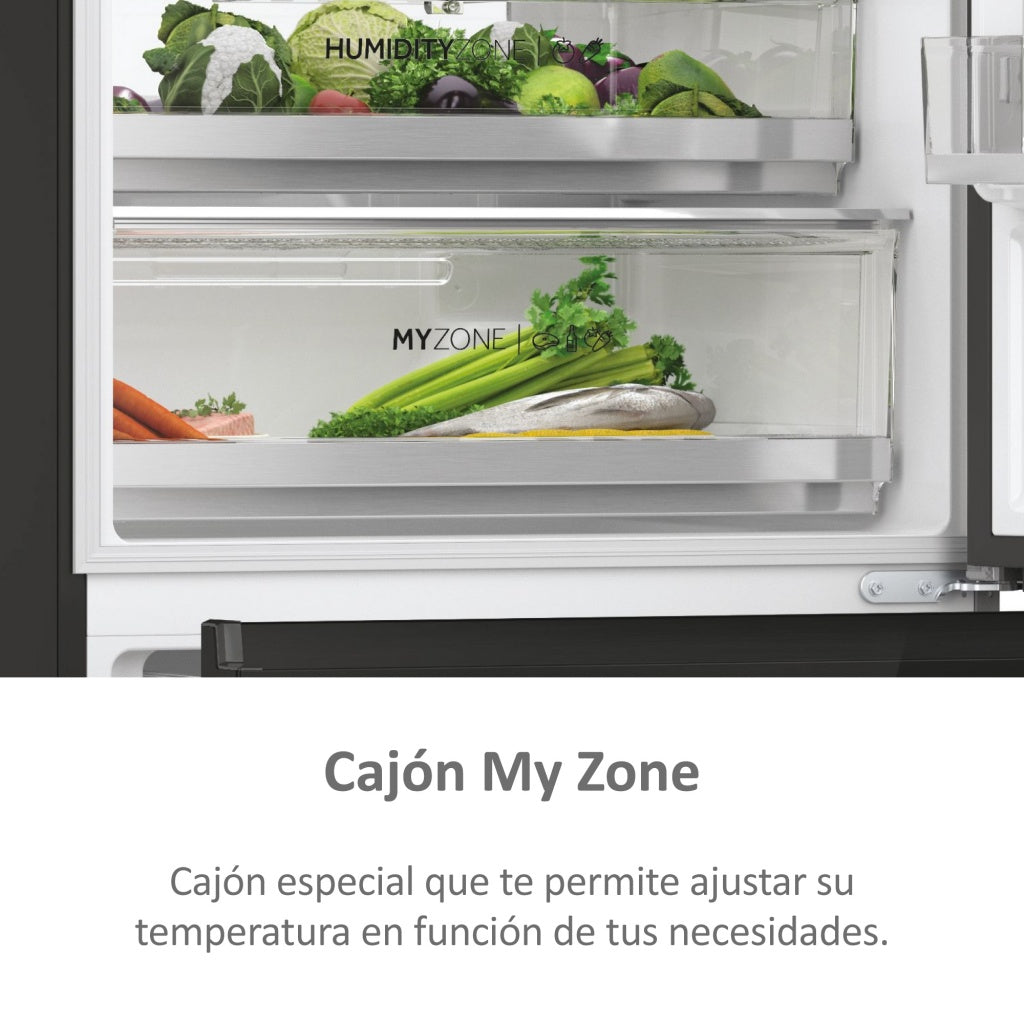 OFERTA FRIGORIFICO COMBI HAIER 3D NOFROST CRISTAL NEGRO 200,6 m x 70 cm HTW7720DNGB