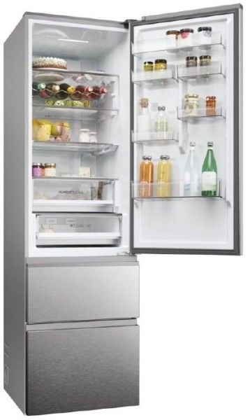 Haier 3P Combi Refrigerator HTR3619ENMN, 190x60cm, NFR, E, Inox