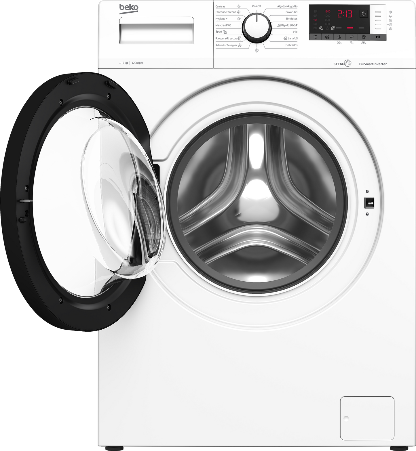 LAVADORA BEKO WRA8615XW 8KG 1200RPM VAPOR INVERTER CLASE A