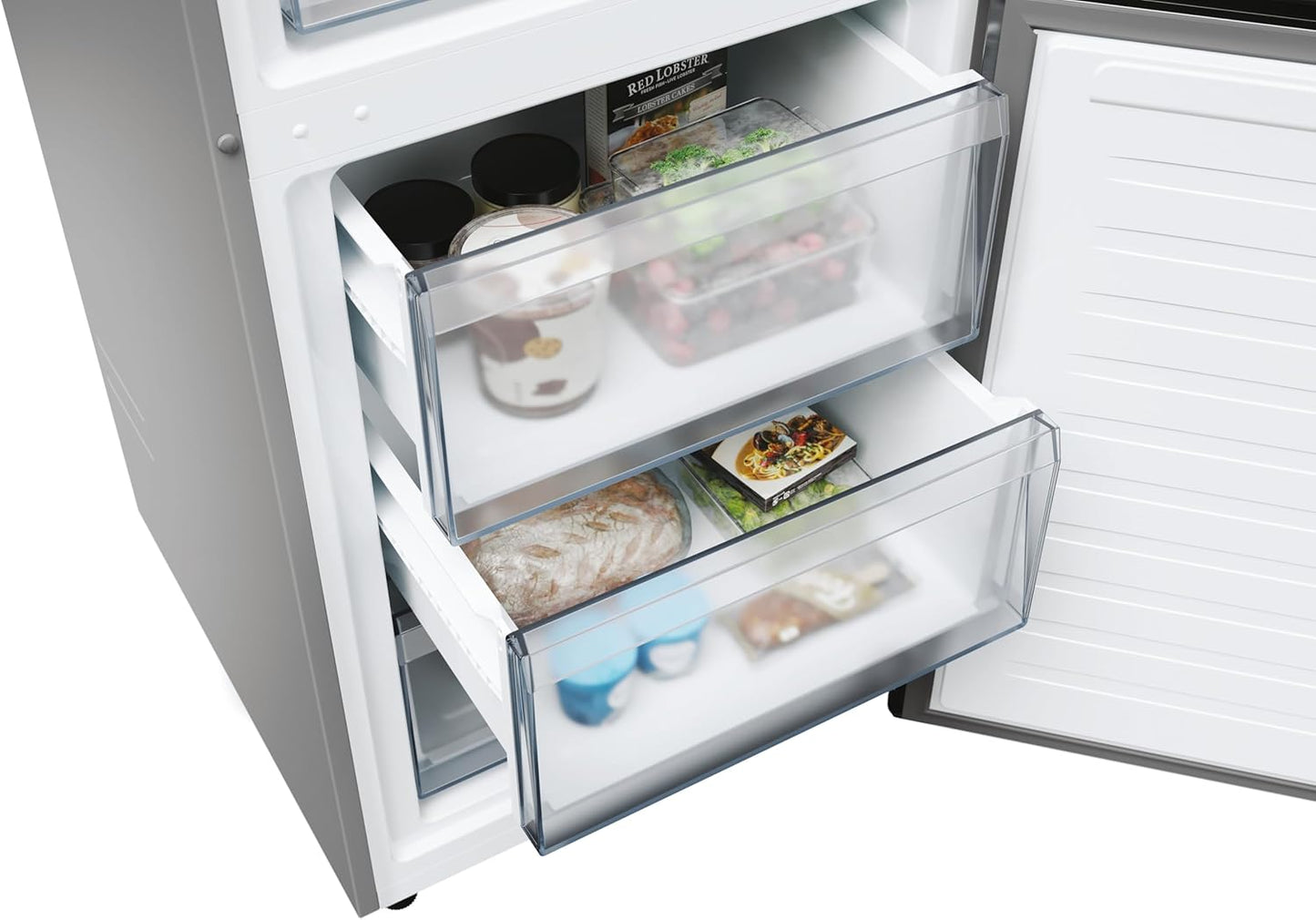 Frigorífico Combi Candy CNCQ2T618EX, No Frost, 185 cm, 355 L, 4 Cajones, Eficiencia E - Inox