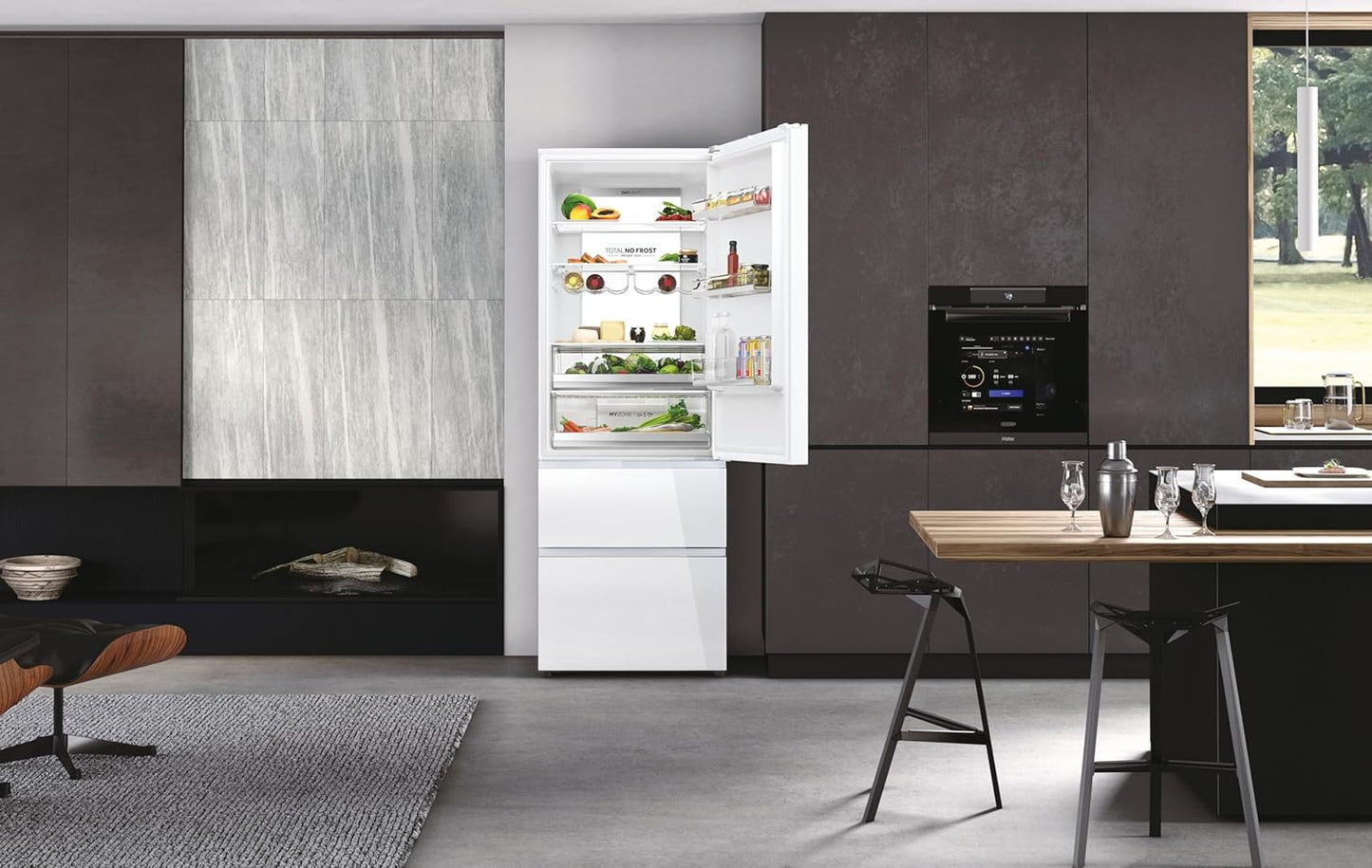 OFERTA FRIGORIFICO COMBI HAIER 3D NOFROST CRISTAL BLANCO 201 cm x 70 cm HTW7720DNGW