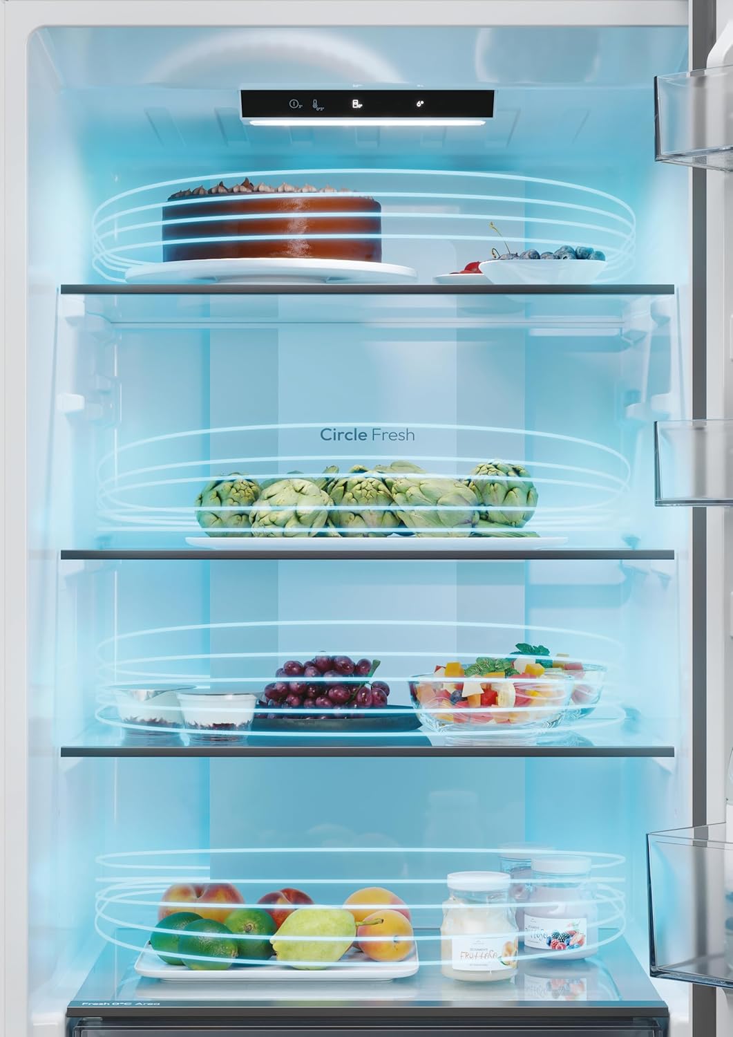 Frigorífico Combi Candy CNCQ2T618EX, No Frost, 185 cm, 355 L, 4 Cajones, Eficiencia E - Inox