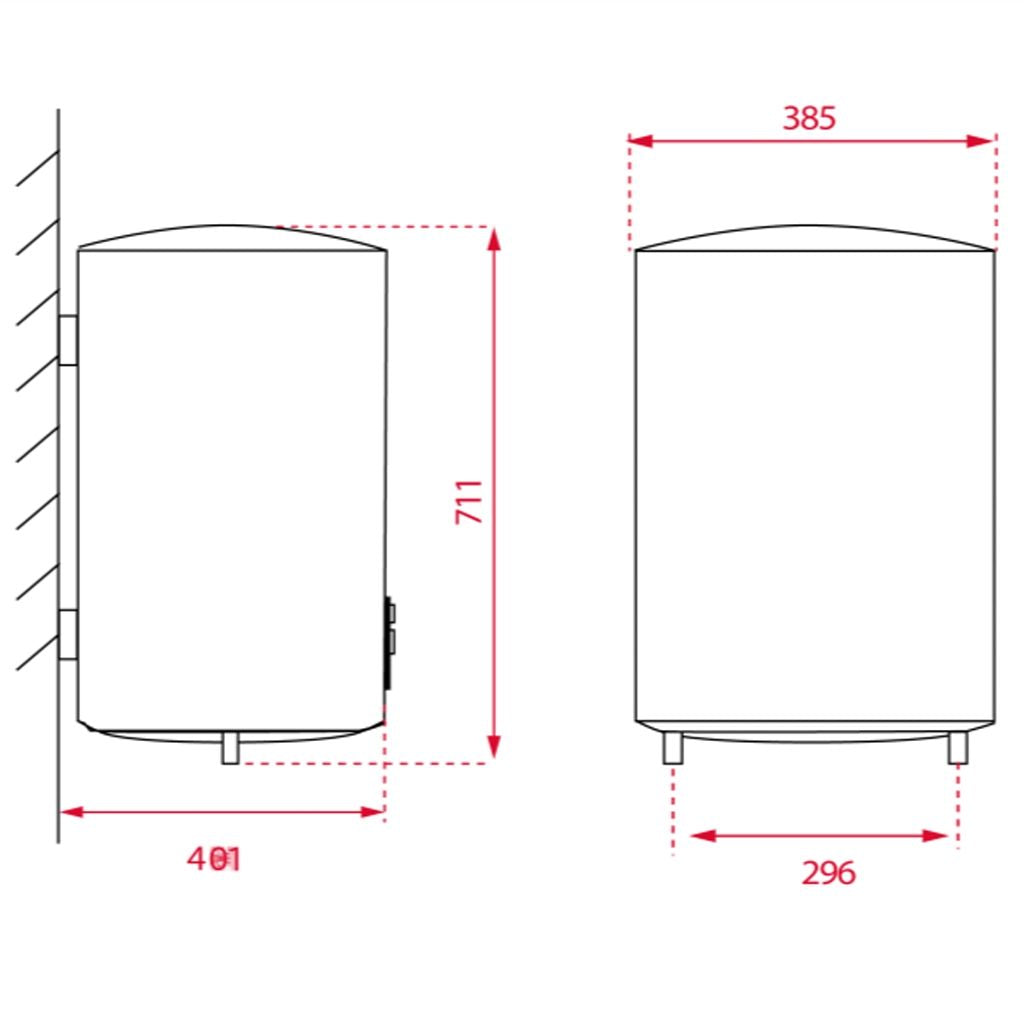 Termo eléctrico Teka EWH 50 DHH, 46 L, 1500 W, Vertical u Horizontal, C