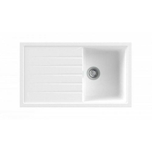 Nodor NorGranite 86.50 1B 1D WH Rectangular Granite Countertop Sink