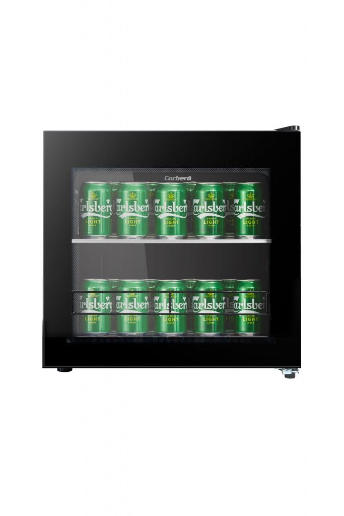 Corbero CFMMB430BLGL 1-door refrigerator, Black, 49x47 cm, F