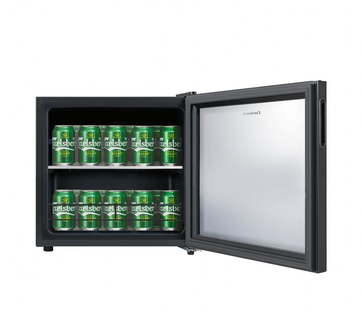Corbero CFMMB430BLGL 1-door refrigerator, Black, 49x47 cm, F
