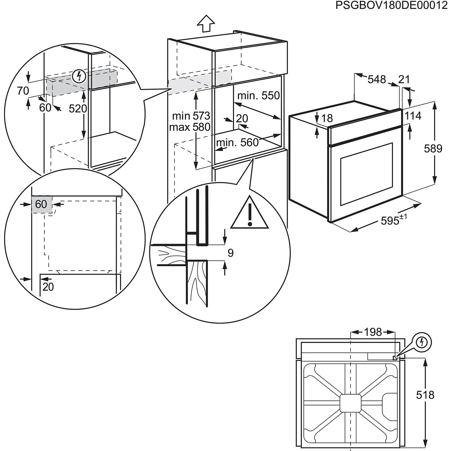 HORNO ELECTROLUX EOF4P56X, INOX ANTIHUELLAS, 72 L, Pirolítico, A+
