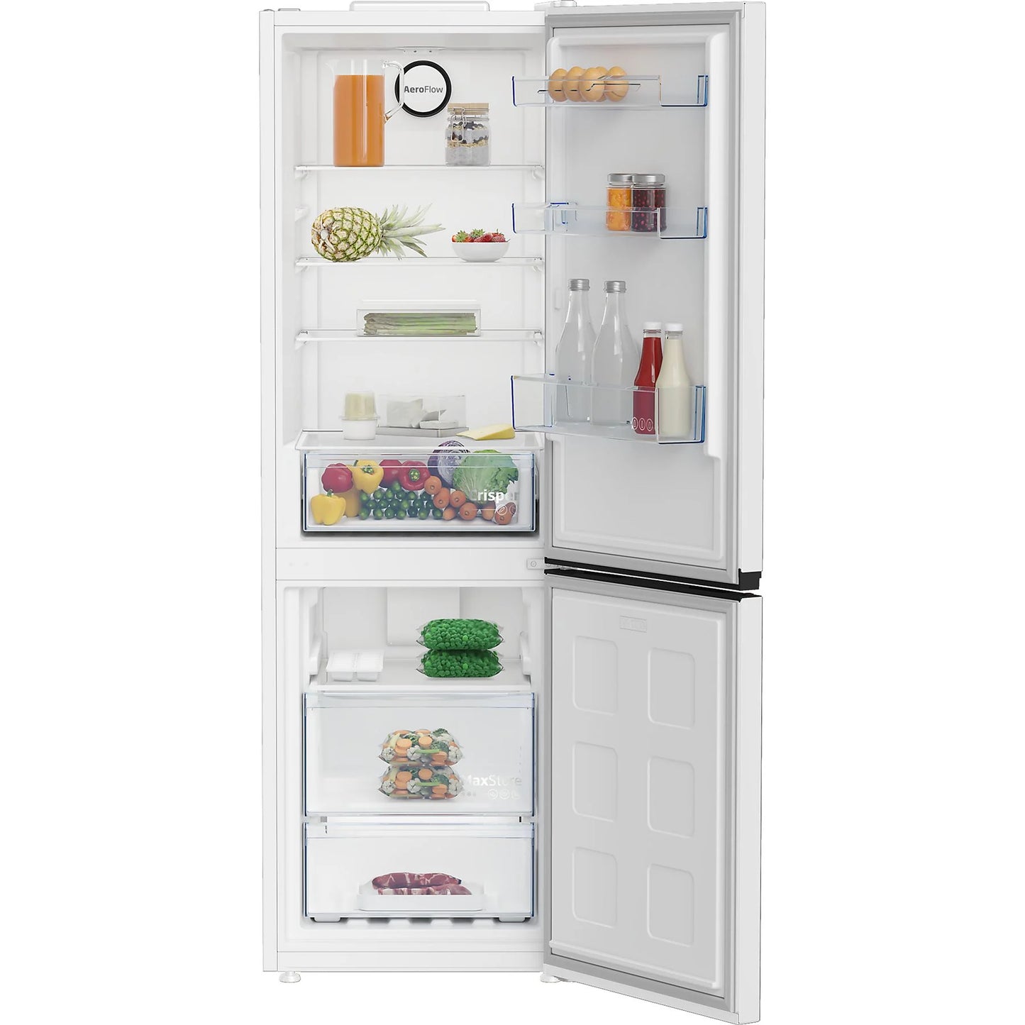 Frigorífico combi - BEKO B1RCNE364W, Independiente, No Frost, 186,5 cm, Blanco
