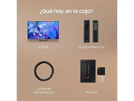 TELEVISOR SAMSUNG - TV LED 55" - SAMSUNG TU55DU8505K, UHD 4K, Procesador Crystal 4K, Smart TV, DVB-T2 (H.265), Titan Gray