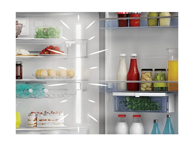 American Refrigerator - Beko GNO5323XPN, No Frost, 177 cm, 532 l, 4 Stars, LED Lighting, Stainless Steel