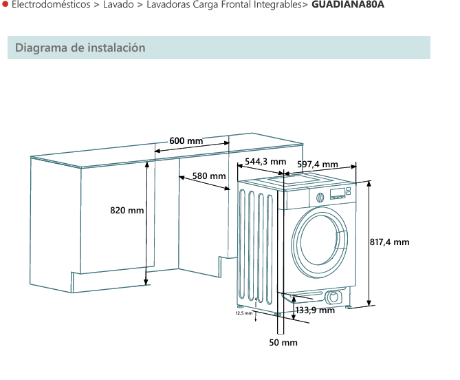 BUILT-IN-INTEGRABLE WASHER EAS ELECTRIC EMWI82401 8KG