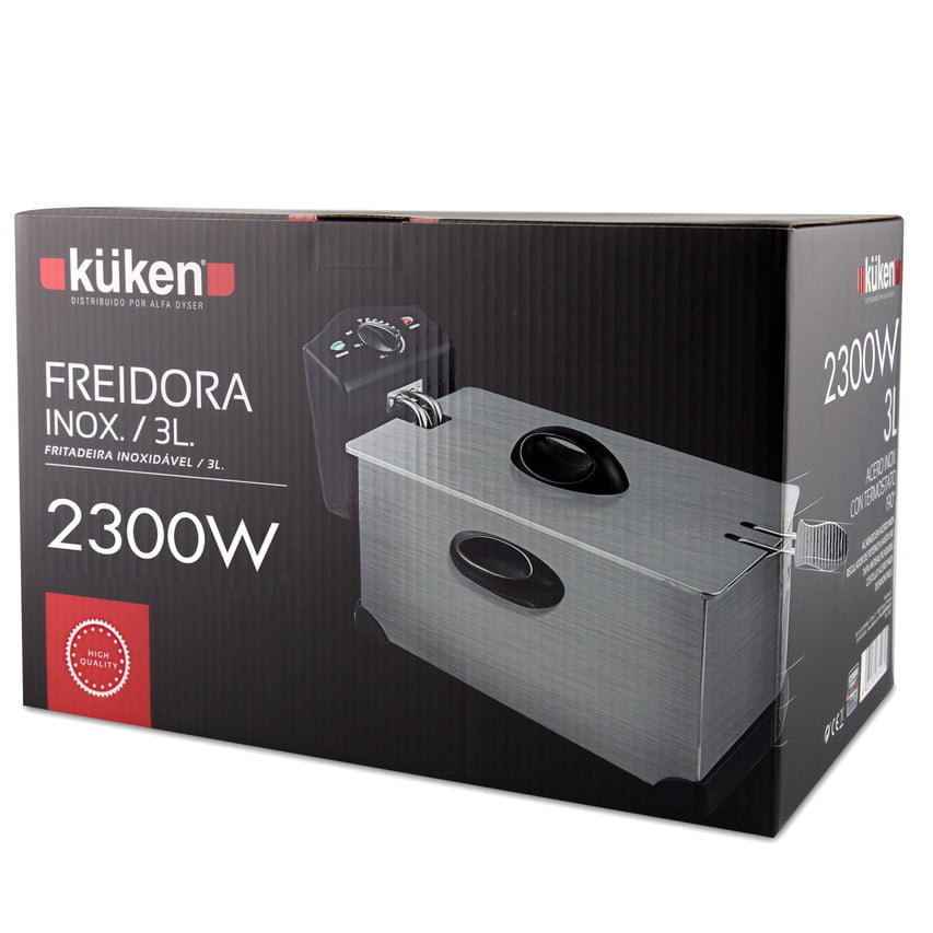 KUKEN 33407 2000W 3L STAINLESS STEEL FRYER