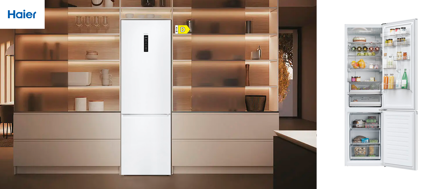 Frigorífico Combi Haier HDPW5618DNPW, 185x60cm, TOTAL NO FROST, D, BLANCO