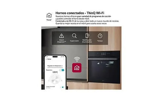 LG WSED7666M Multifunction Oven, 76L, A++, Black, Steam