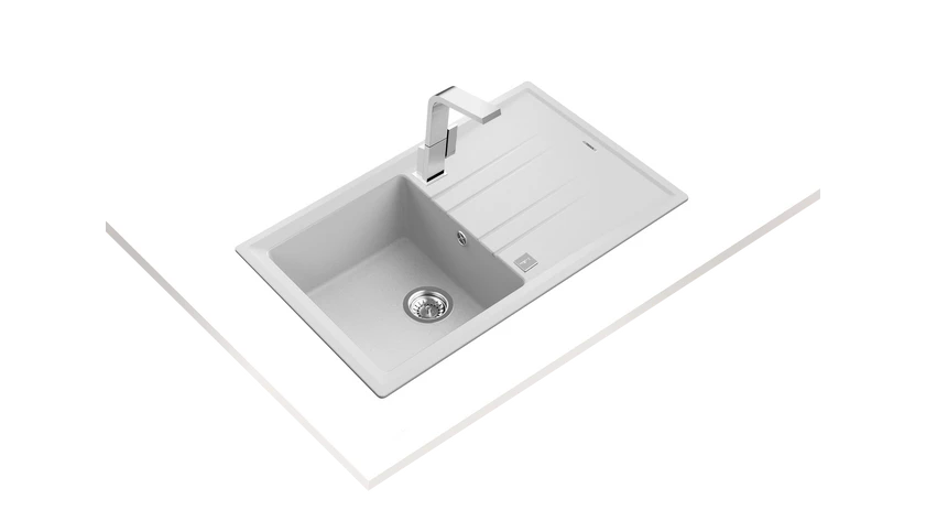 50cm granite recessed and reversible sink with one bowl and drainer