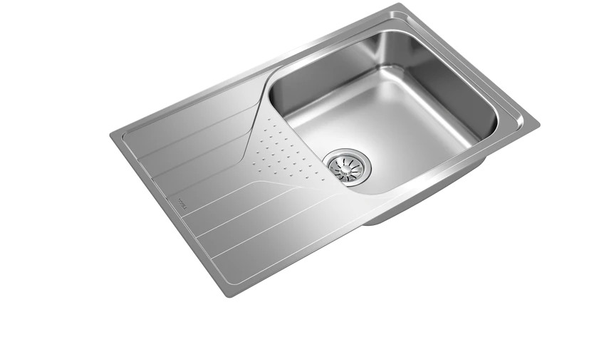 Fregadero encastrado reversible de acero inoxidable en 50 cm