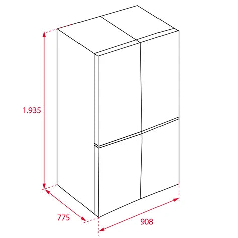 Teka American 4P Refrigerator RMF77920SS, 193x90.5cm, E, Stainless