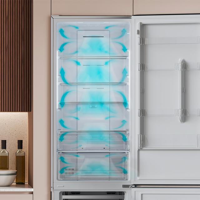 DAEWOO INOX NO FROST COMBI REFRIGERATOR