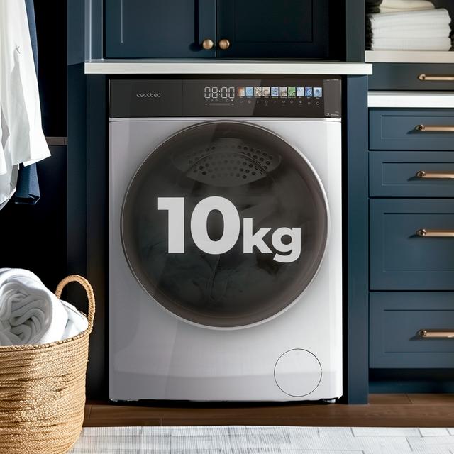 Lavadora carga frontal - Cecotec Bolero DressCode 10900 Inverter FullColor A, Capacidad 10 kg, 1400 rpm, 11 programas, Motor Inverter Plus, White