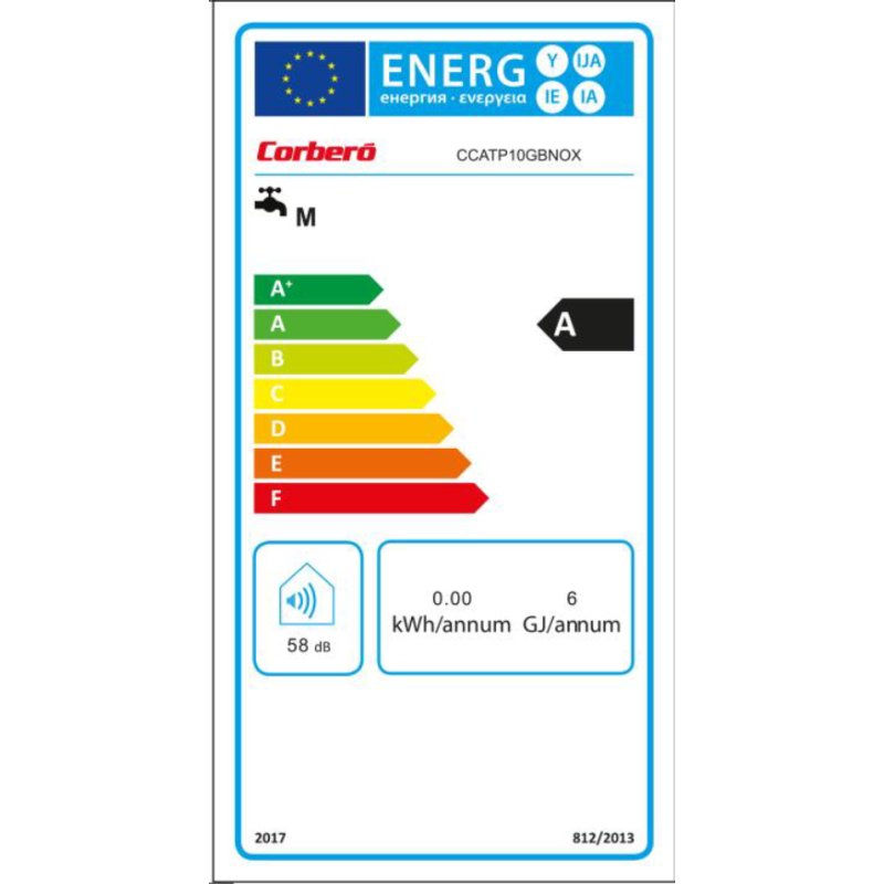 Calentador atmosférico CORBERÓ CCATP10GBNOX 10L BUTANO